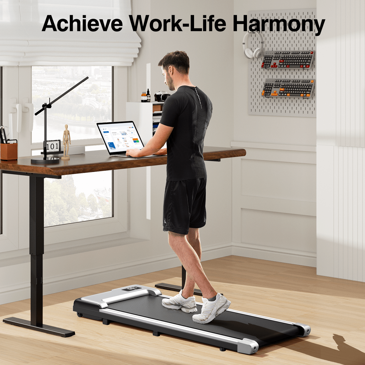 Walking Pad, Under Desk Treadmill for Home and Office, Portable Walking Pad Treadmill with Remote Control, LED Display