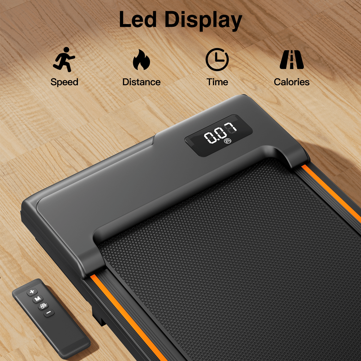 Walking Pad, Under Desk Treadmill for Home and Office, Portable Walking Pad Treadmill with Remote Control, LED Display