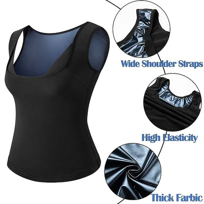 Sauna Suit for Women Body Shaper Heat Trapping Vest  Weight Loss Workout Shirt Tank Top Slimming Women Shapwear Training