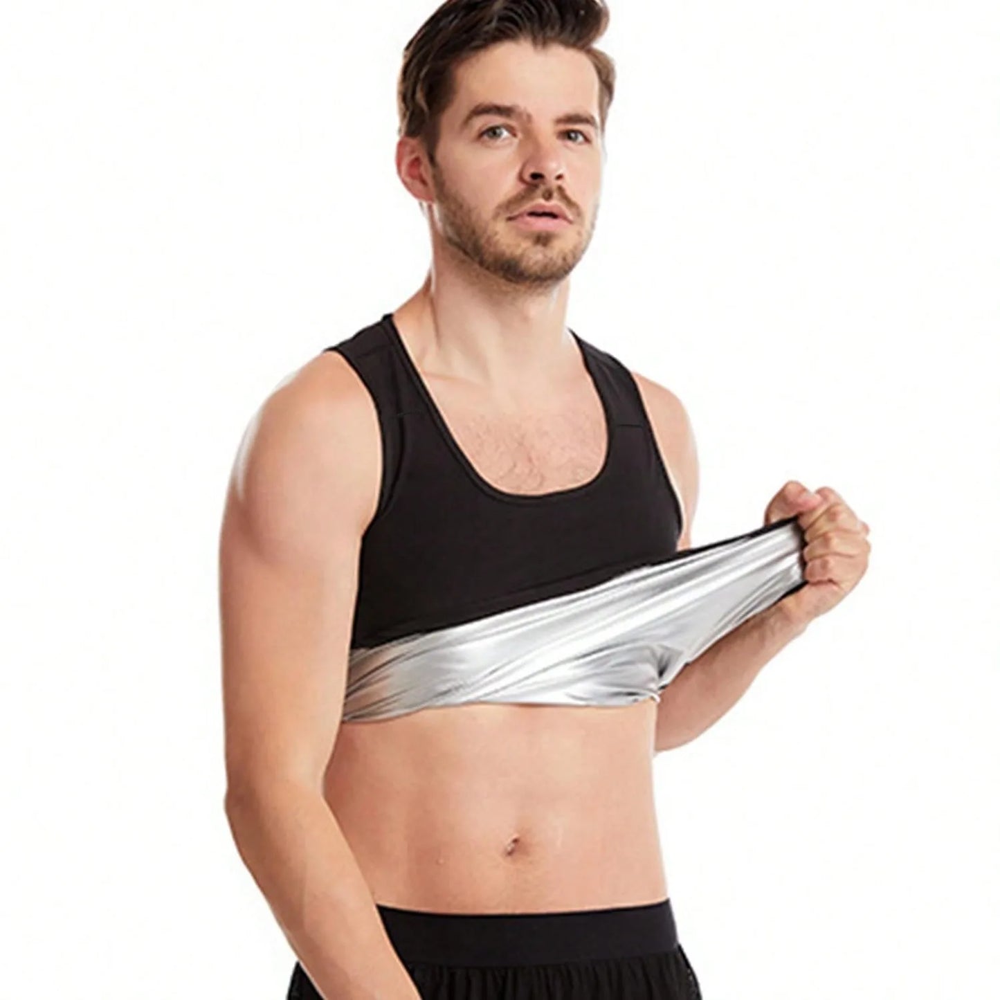 Sauna Shirt for Men, Short Sleeve Sauna Sweat Body Shaper Mens Sauna Vest Gym Exercise Tank Top