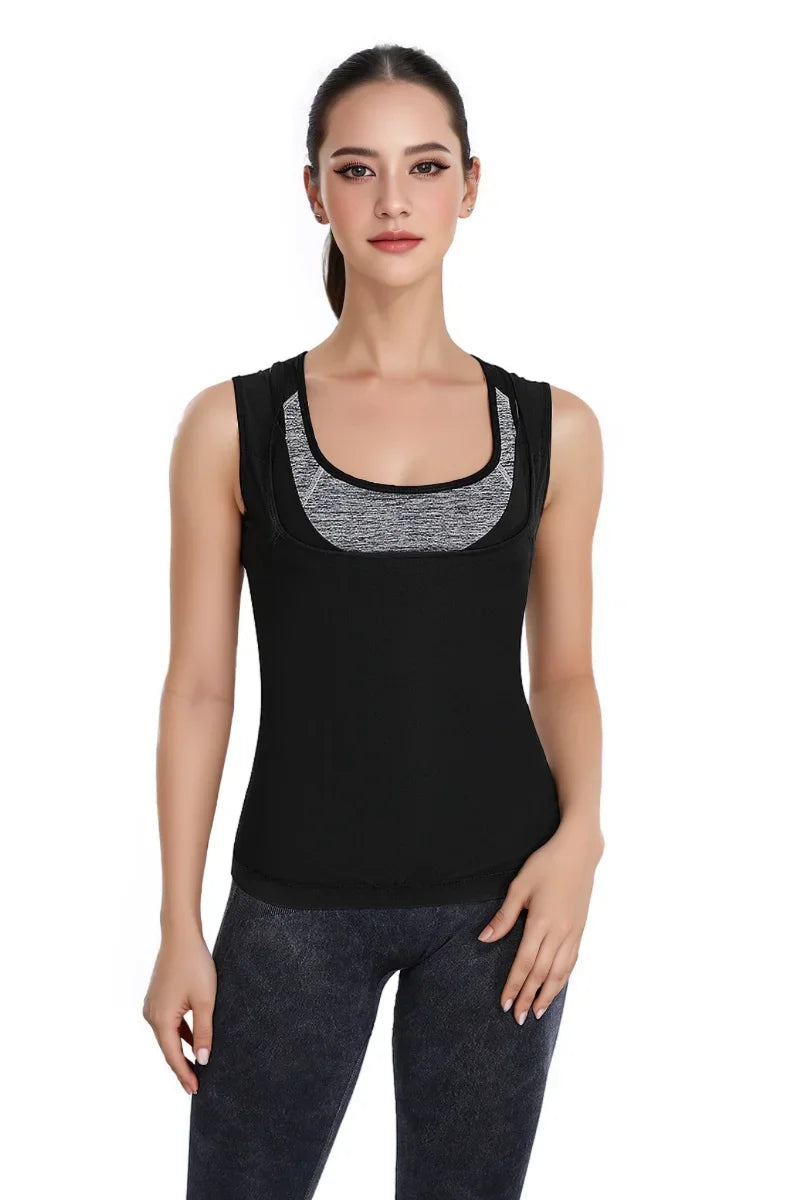 Sauna Suit for Women Body Shaper Heat Trapping Vest  Weight Loss Workout Shirt Tank Top Slimming Women Shapwear Training