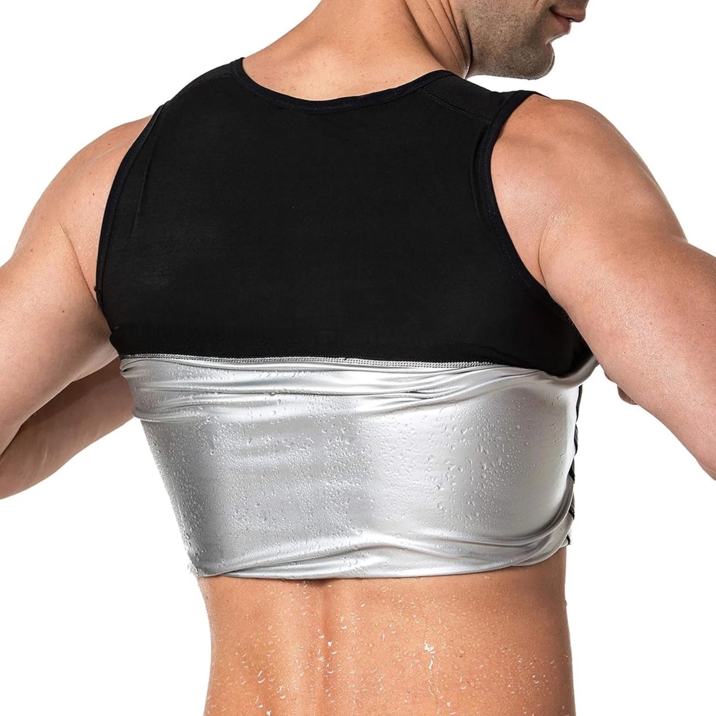 Sauna Shirt for Men, Short Sleeve Sauna Sweat Body Shaper Mens Sauna Vest Gym Exercise Tank Top